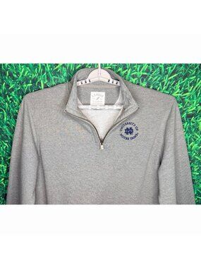 Notre Dame Fighting Irish ND Gray Mock Neck 1/4 Zip Pullover Sweatshirt Men’s XL